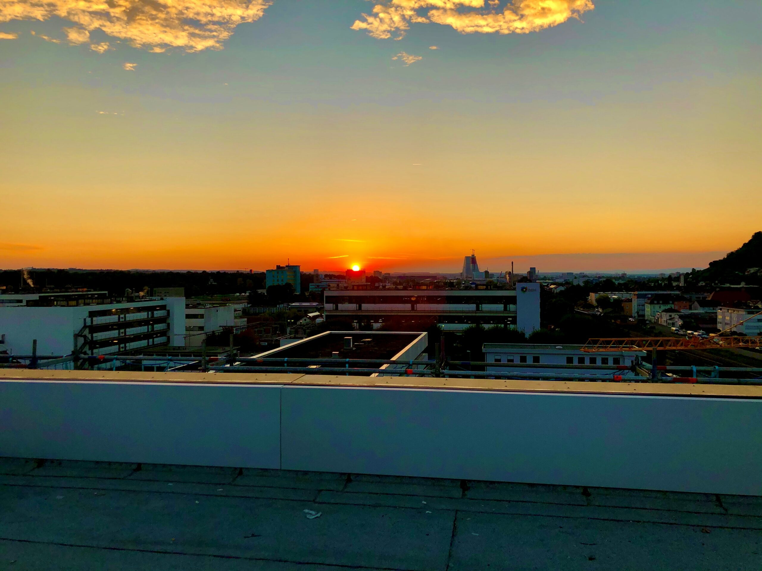 Sonnenuntergang auf unserem Dach