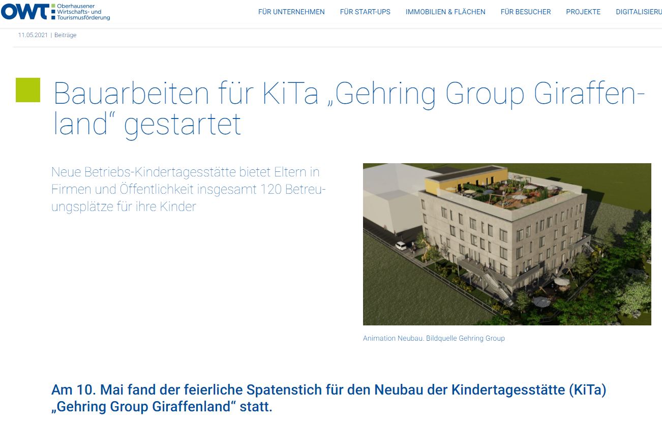 Neues Projekt – KiTa Giraffenland